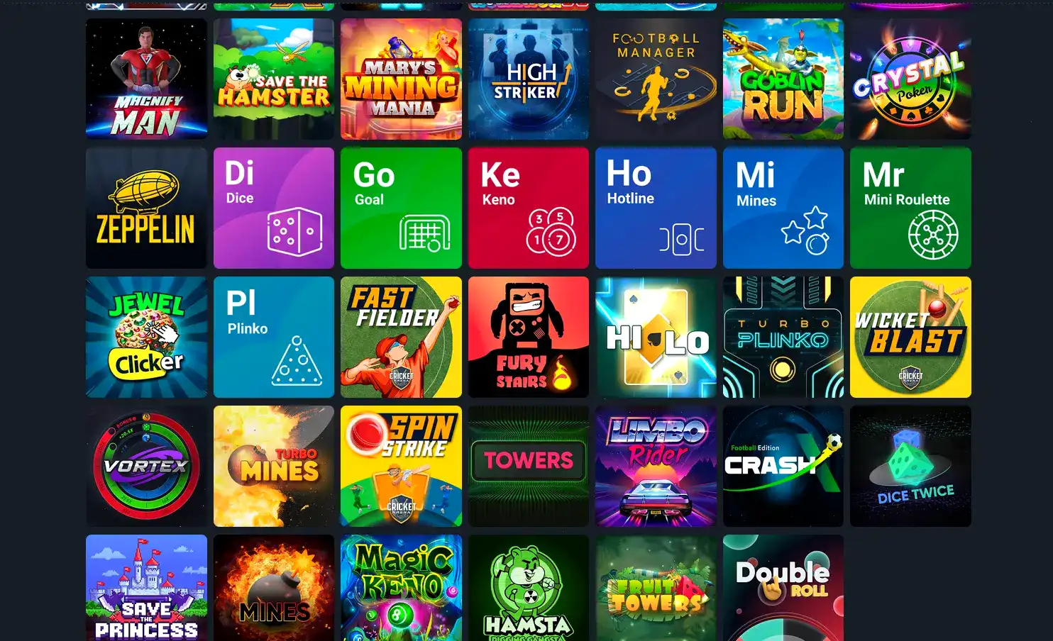 Интерфейс казино Hype на мобильном устройстве